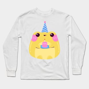 Frog Celebrating His Birthday Long Sleeve T-Shirt